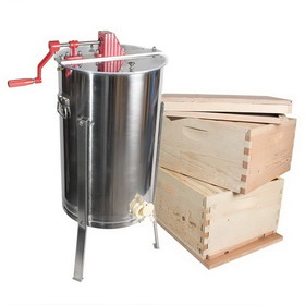 Good Land Bee Supply GL-E2-2BK  Beekeeping Double Deep Beehive Kit includes 2 Frame Manual Honey Extractor, Frames, Foundations, Spacer, Brood Box, Inner Cover, Top and Bottom