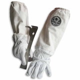 Good Land Bee Supply GL-GLV-JHK-SM Sheep Skin Beekeeping Protective Gloves with Canvas Sleeves - Small & J-Hook Beehive Scraper Tool