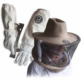 Good Land Bee Supply GL-GLV-JHK-XXLG Sheep Skin Beekeeping Protective Gloves with Canvas Sleeves - XXL & J-Hook Beehive Scraper Tool