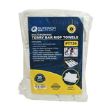 Interstate Pneumatics PT729 14 Inch x 17 Inch White Terry Mop Towel - 100% Cotton - 25/Pack