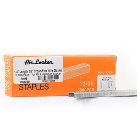 Air Locker R196 1/4-Inch Length 3/8-Inch Crown Fine Wire Staples for Rapid R19 Hammer Tacker - 5,000/Pack - Replace Rapid 23391100