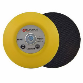 Superior Pads & Abrasives RSP57 3 Inch Hook & Loop Sanding Pad with 5/16 Inch-24 Threads