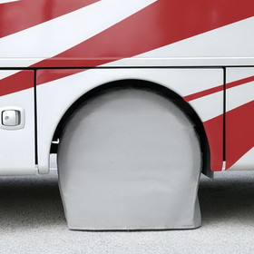 Superior Electric RVA1604 RV Trailer White Vinyl Tire Cover Pair for Size 27 Inch-29 Inch - (Set of 2)