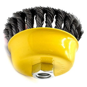 Superior Pads and Abrasives S1829 4-Inch Wire Cup Brush, 5/8-11 Thread - Knotted Wire 8500 RPM