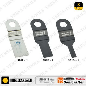 Versa Tool SB-K11 3 PC Oscillating Saw Blade Set for Sonicrafter (SB1E, 1F, 1G) 1 each