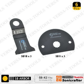 Versa Tool SB-K2 6 PC Oscillating Saw Blade Set for Sonicrafter, (SB1B, 1I) 3 each