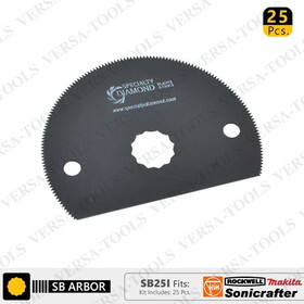 Versa Tool SB25I 80mm Semi Round HSS Saw BladeFitsFein Multimaster, Rockwell, Sonicrafter, Makita / 25 PK