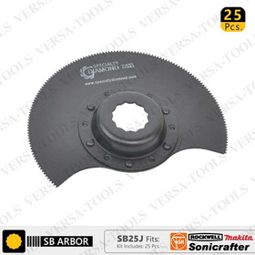 Versa Tool SB25J 80mm Semi Round Bi-Metal Blade, 8mm Offset Mount for a Perfect Flush CutFits Fein Multimaster, Rockwell, Sonicrafter, Makita / 25 PK