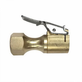 Interstate Pneumatics T02 1/4 Inch FPT Straight Locking Foot Chuck with Clip and Shut-off Valve