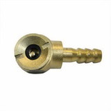 Interstate Pneumatics T07 1/4 Inch Hose Barb Brass Angle Ball Foot Chuck with Sut-off Valve