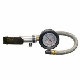 Interstate Pneumatics TF7146 Heavy Duty Dial Inflator 5-160 PSI w/ 12 Inch Rubber Hose Whipend & Straight-In Tapered Chuck