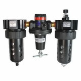 Interstate Pneumatics WC1081HDGP 1/2 Inch Large 'T' Handle Poly Bowl Filter Regulator Lubricator - Integral Combo Made in USA