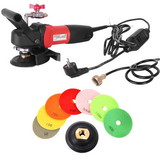 Hardin WV5GRIN220 4 Inch 220V Variable Speed Wet Polisher and Grinder and 8 pc 5 Inch Diamond Polishing Pad Set