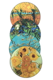 Parastone CS01GOG Van Gogh Paintings Glass Coasters Set of 4 with Storage Stand