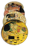 Parastone CS04KL Klimt Paintings Glass Coasters Set of 4 with Storage Stand