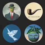 Parastone CS11MAG Magritte Surrealism Paintings Bar Drink Glass Coasters Set of 4