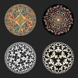 Parastone CS14ESC Escher Tessellations Circles Geometric Bar Drink Glass Coasters Set of 4