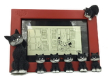 Parastone DUB40 Cats in a Line Mama Kitty with Kittens Red Picture Frame by Dubout
