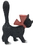 Parastone DUB71 Cat La Minette Black So Cute with Red Bow and Tail Up Figurine by Dubout