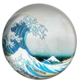 Parastone PHOK1 Great Wave off Kanagawa Glass Paperweight by Hokusai