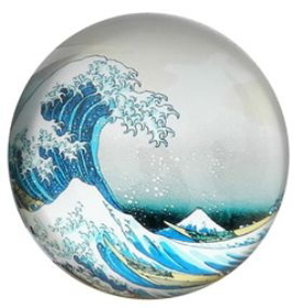 Parastone PHOK1 Great Wave off Kanagawa Glass Paperweight by Hokusai