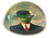 Parastone PMAG1 Bowler Hat Man Green Apple Art Glass Paperweight by Magritte