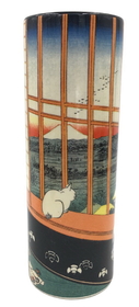 Parastone VAS08HI Cat Sees Mount Fuji Japanese Bud Flower Vase by Hiroshige