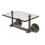 Allied Brass AP-GLT-24 Astor Place Collection Two Post Toilet Tissue Holder with Glass Shelf