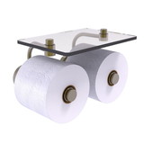 Allied Brass DT-24-2S Dottingham Collection 2 Roll Toilet Paper Holder with Glass Shelf