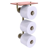 Allied Brass DT-35-3VS-IRW Dottingham Collection 3 Roll Toilet Paper Holder with Wood Shelf
