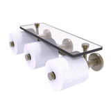 Allied Brass P1000-35-3S Prestige Skyline Collection Horizontal Reserve 3 Roll Toilet Paper Holder with Glass Shelf