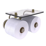 Allied Brass PR-24-2S Prestige Regal Collection 2 Roll Toilet Paper Holder with Glass Shelf