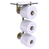 Allied Brass QN-35-3VS Que New Collection 3 Roll Toilet Paper Holder with Glass Shelf