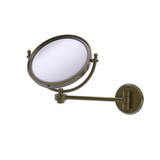 Allied Brass WM-5G 8 Inch Wall Mounted Make-Up Mirror with Grooved Accents