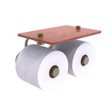 Allied Brass WP-24-2S-IRW Waverly Place Collection 2 Roll Toilet Paper Holder with Wood Shelf