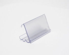 Wire Shelving (ANGLE) Label Holder, 6", Clear, WRS-1253