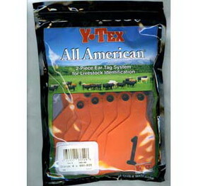 Ytex 7902001 All American 4 Star Two Piece Cow &amp; Calf Ear Tags Orange Large #1-25
