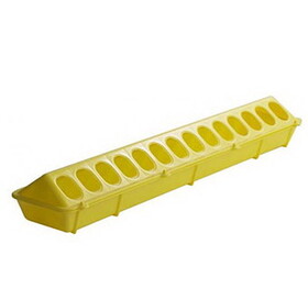 Miller 820YELLOW Plastic Flip Top Poultry Ground Feeder - 20In - Yellow - Each