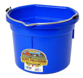 Miller P8FBBLUE Flat Back Plastic Bucket - Blue - 8 Quart - Each