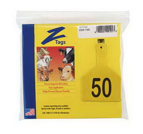 Datamars 700 2500-245 One-Piece Cow Ear Tags Hot Stamp Yellow 26-50 25 Count