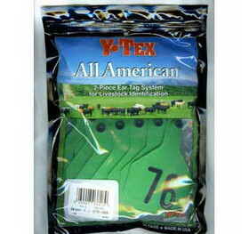 Ytex 7910076 All American 4 Star Two Piece Cow &amp; Calf Ear Tags Green Large #76-100