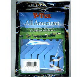 Ytex 7908051 All American 4 Star Two Piece Cow &amp; Calf Ear Tags Blue Large #51-75