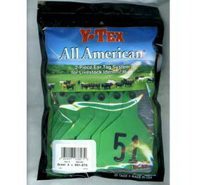 Ytex 7910051 All American 4 Star Two Piece Cow &amp; Calf Ear Tags Green Large #51-75