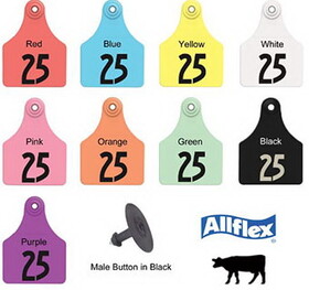 Allflex Usa GLF100/GSM-G Two Piece Cattle Tags Large Female And Small Male Green 76-100