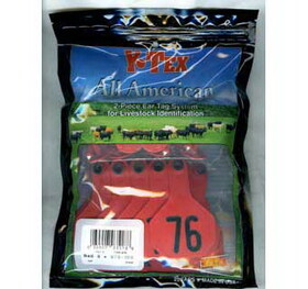Ytex 7706076 All American 3 Star Two Piece Cow &amp; Calf Ear Tags Red Medium #76-100