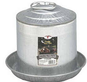 Miller 9832 Double Wall Mount Poultry Fount - 2 Gallon - Each