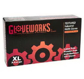 Ammex INPF48100 Gloveworks Nitrile Powder Free Gloves Extra Large 100 Count