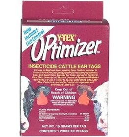Ytex 1403000 Ytex&#174; Optimizer&#174; Insecticide Ear Tags 20/Pkg