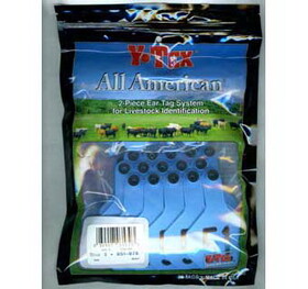 Behlen 7708051 All American 3 Star Two Piece Cow & Calf Ear Tags Blue Medium #51-75