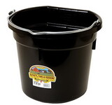 Behlen P20FBBLACK Flat Back Plastic Bucket - Black -20 Quart - Each